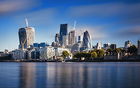 London City Skyline at River Thames